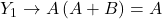 \displaystyle Y_1 \rightarrow A\left( A+B \right)=A