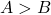 A>B