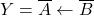 \displaystyle Y=\overline{A} \gets\overline{B}