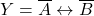 \displaystyle Y=\overline{A} \leftrightarrow \overline{B}
