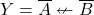 \displaystyle Y=\overline{A} \nleftarrow \overline{B}