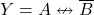 \displaystyle Y={A} \nleftrightarrow \overline{B}